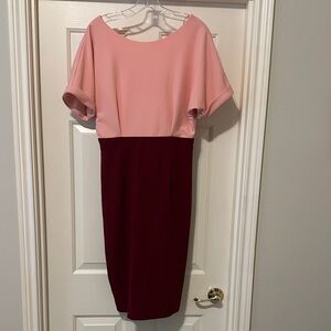 Elegant Pink and Burgundy Dress